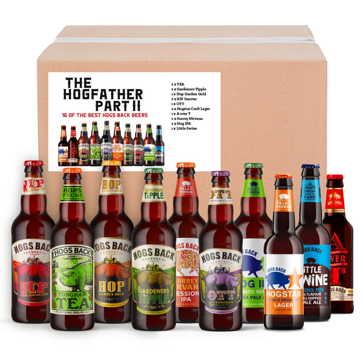 The Hogfather Part II Mixed Case of 16 bottled beers Hogs Back Brewery