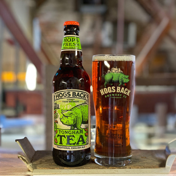 Bottle of Tongham TEA Traditional English Ale and beer glass