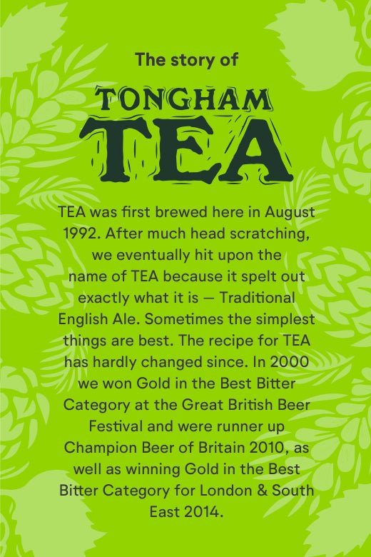 Story of Tongham TEA Traditional English Ale beer