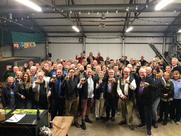 Hoppers Celebrate after 2025 hop harvest - Hogs Back Brewery