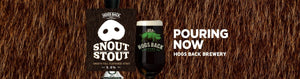 Snout Stout pouring on draught - Hogs Back Brewery