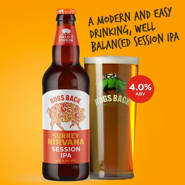 Surrey Nirvana Session IPA bottle of beer - Full Monty - Hogs Back Brewery