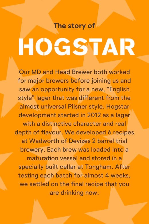 The story of Hogstar lager beer - Hogstar Lager- Bottles x12 - Hogs Back Brewery
