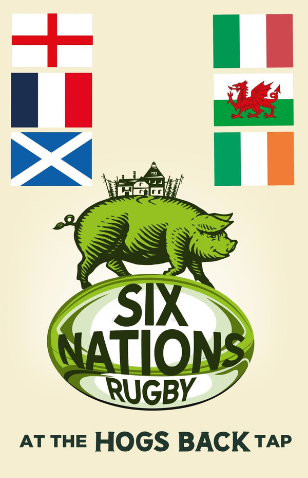 Womens Six Nations Rugby showing at the Hogs Back Tap