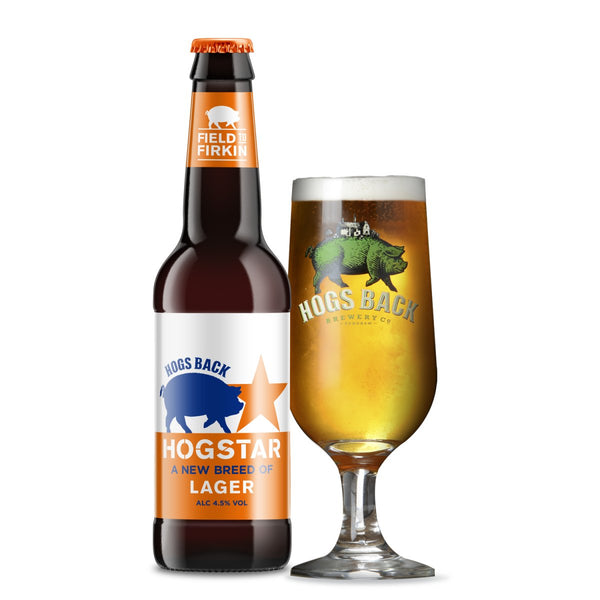 Hogstar lager bottle of beer - The Hogfather Christmas - Hogs Back Brewery