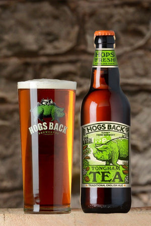 Tongham TEA Traditional English Ale Bottled beer and pint beer glass - Tongham TEA Bottled x8 - Hogs Back Brewery