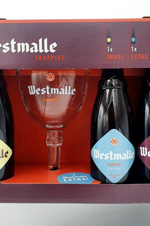 Westmalle Trappist 3 Bottle & Glass Gift Box - Westmalle Trappist 3 Bottle & Glass Gift Box - Hogs Back Brewery